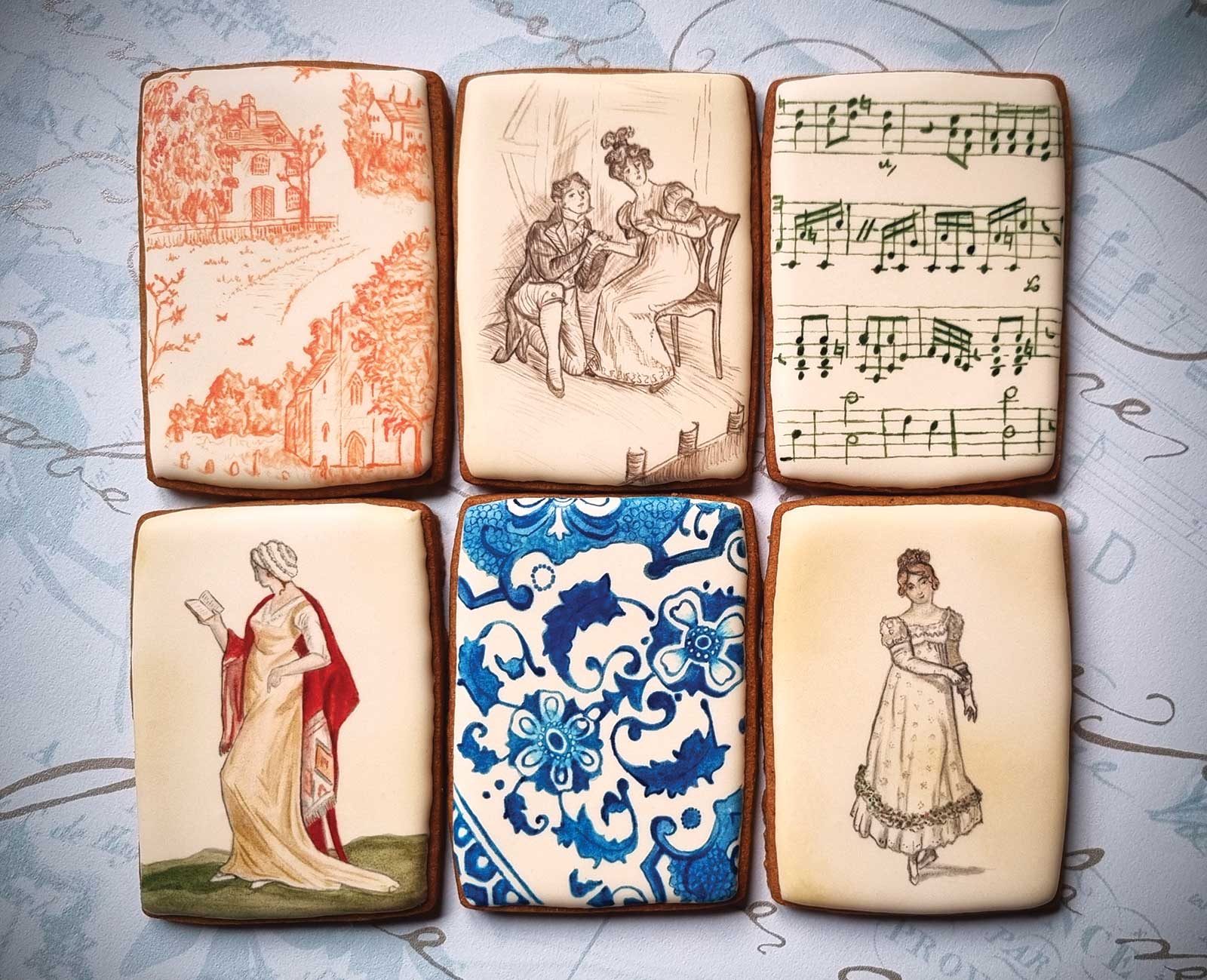 Shakespeare scholar Ella Hawkins bakes and designs intricately decorated cookies (or biscuits) that take a page from antiquarian books and medieval manuscripts.