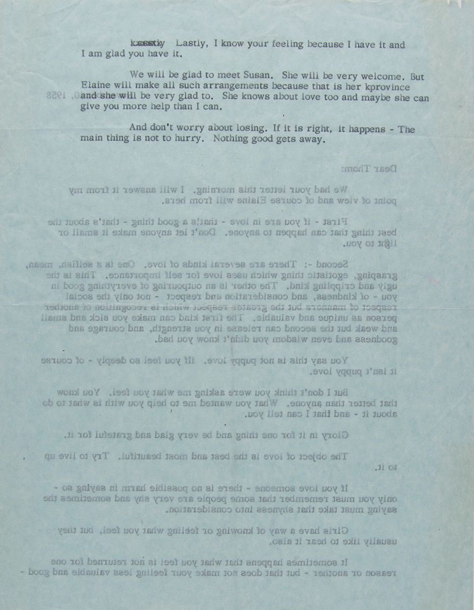 John Steinbeck's letter about love to his son