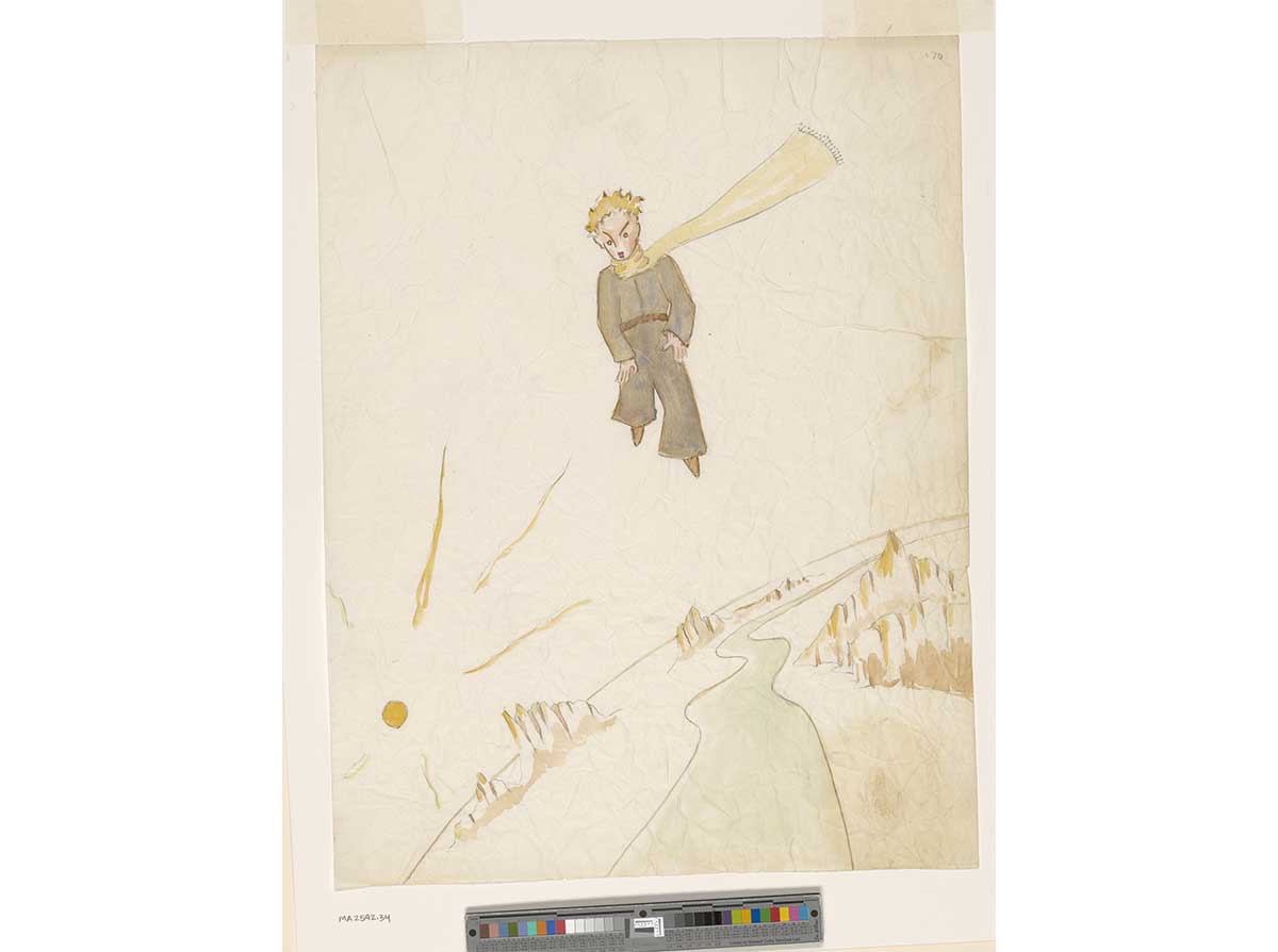 Antoine de Saint‑Exupéry’s Le petit prince regardant un massif montagneux, 1942.