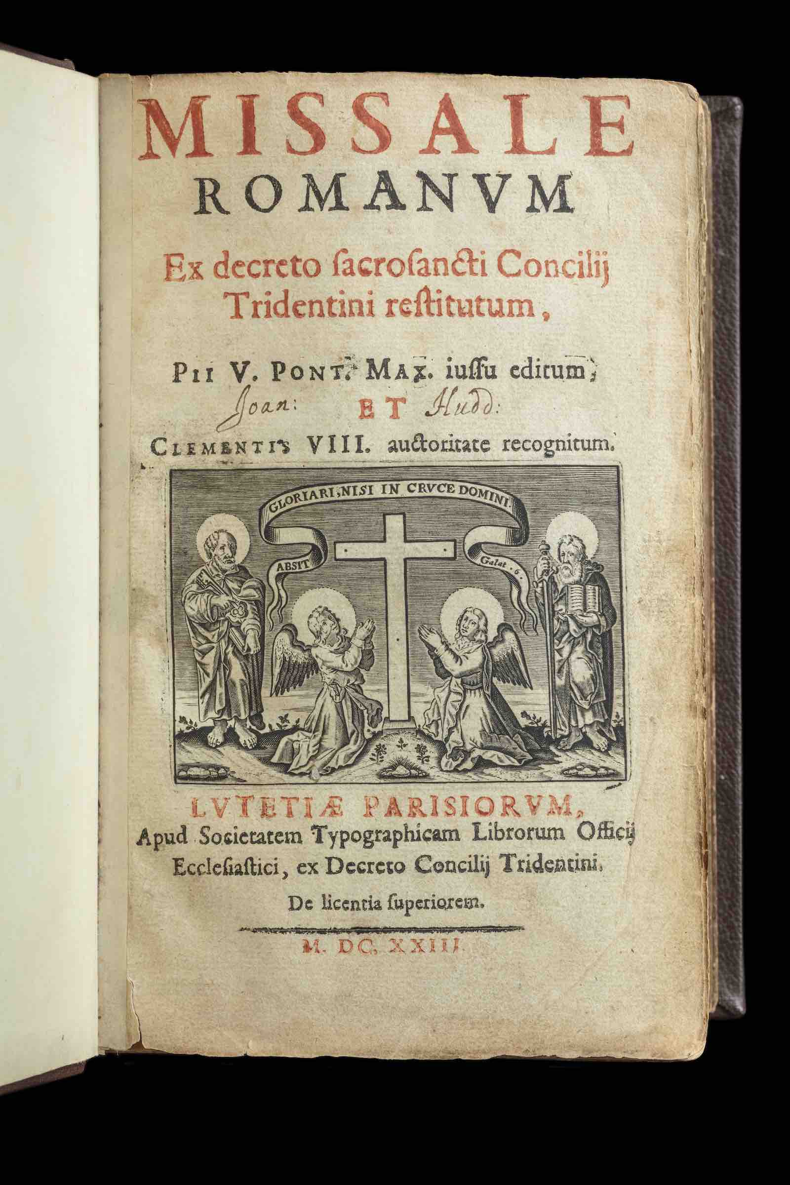 The title-page of Fr Huddleston's missal
