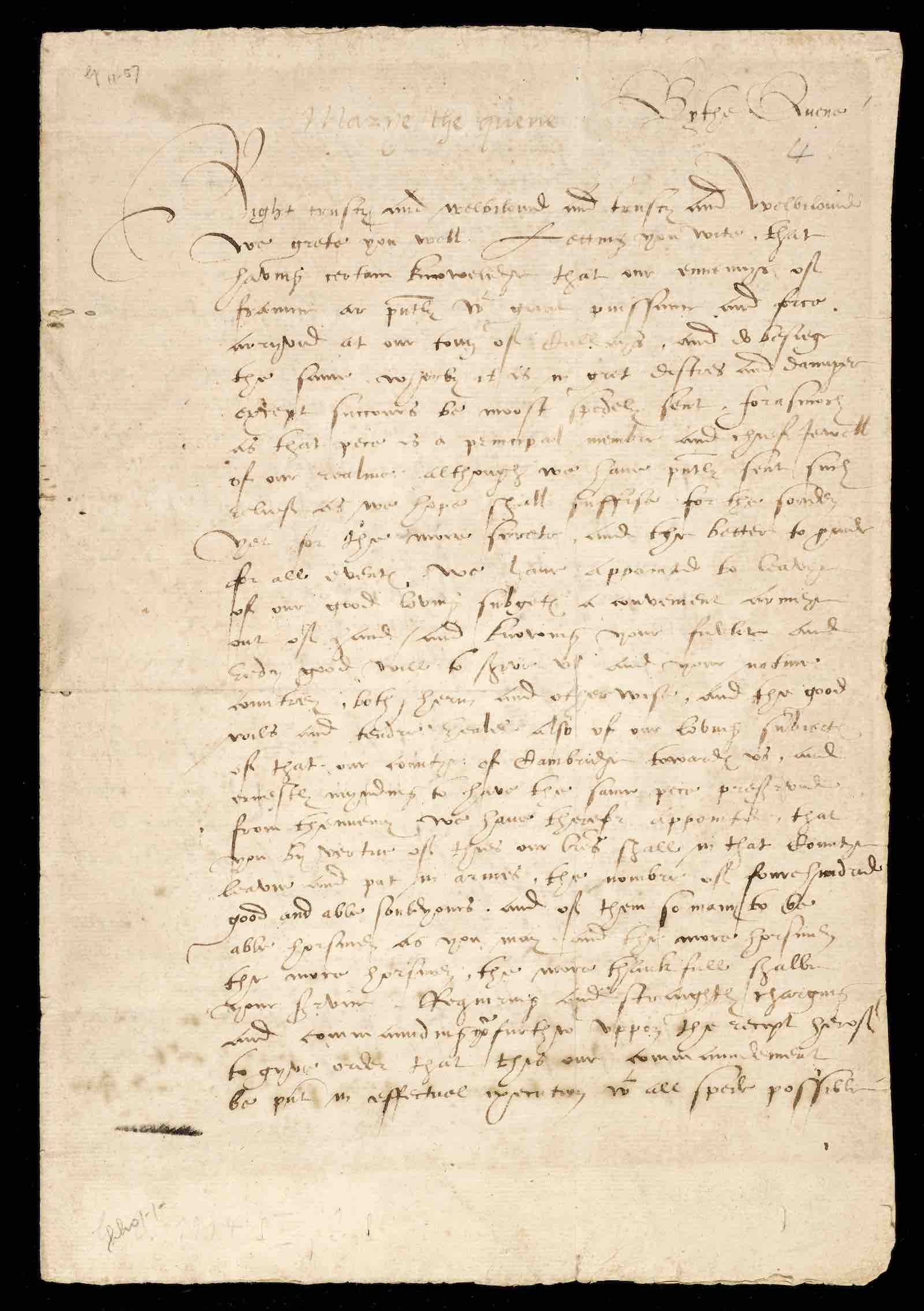 Queen Mary signed letter