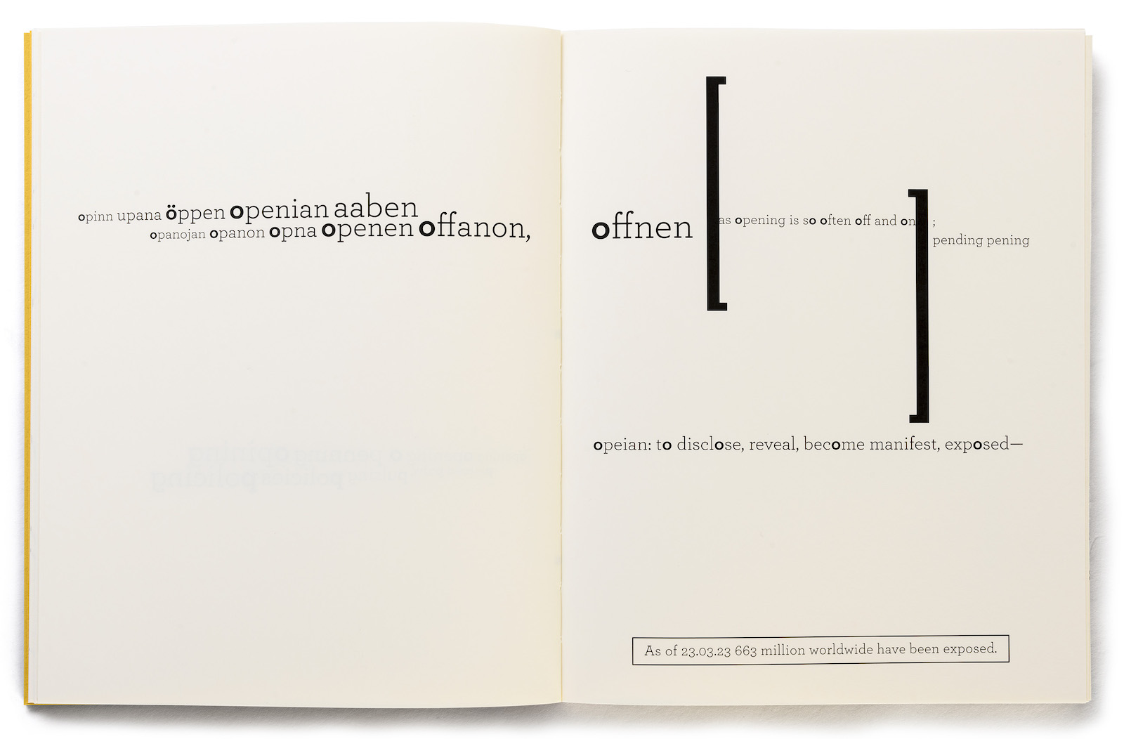 A double page spread from the book