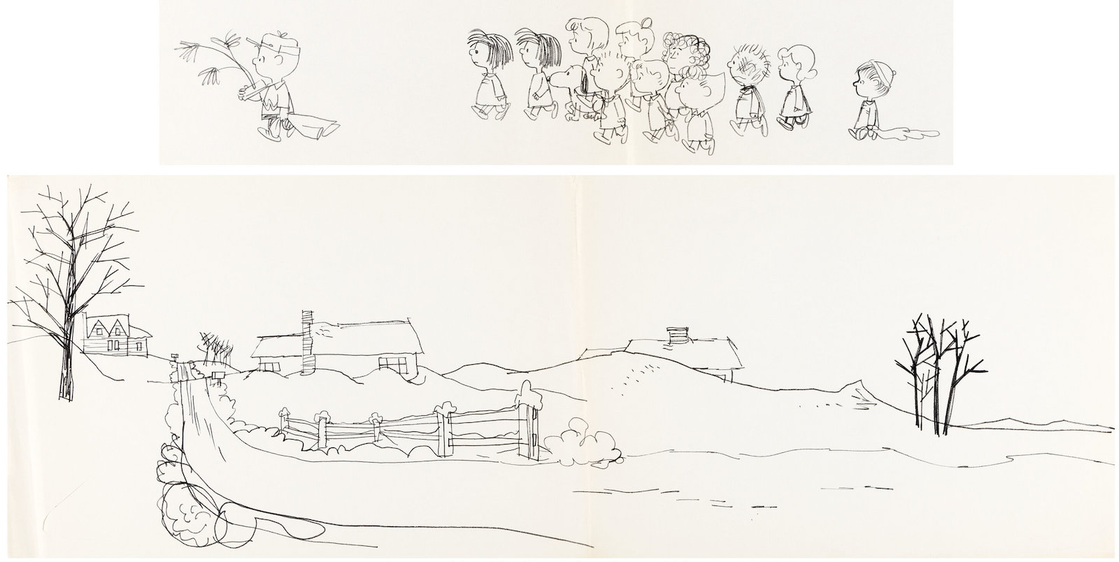 A Charlie Brown Christmas pan layout drawings