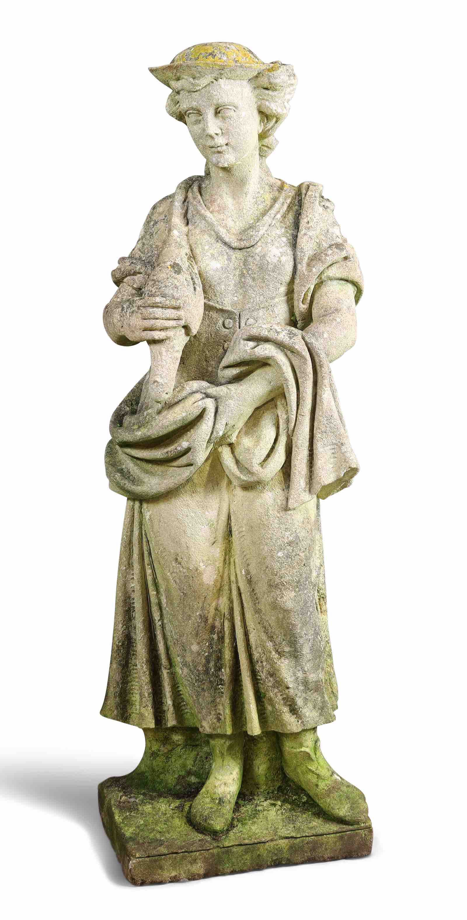 English limestone model of a young lady