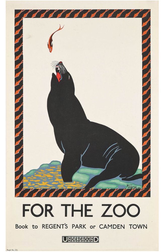 Ruth Sandys (1880-1941), For the Zoo, Sealion, Lithographic poster, 1925