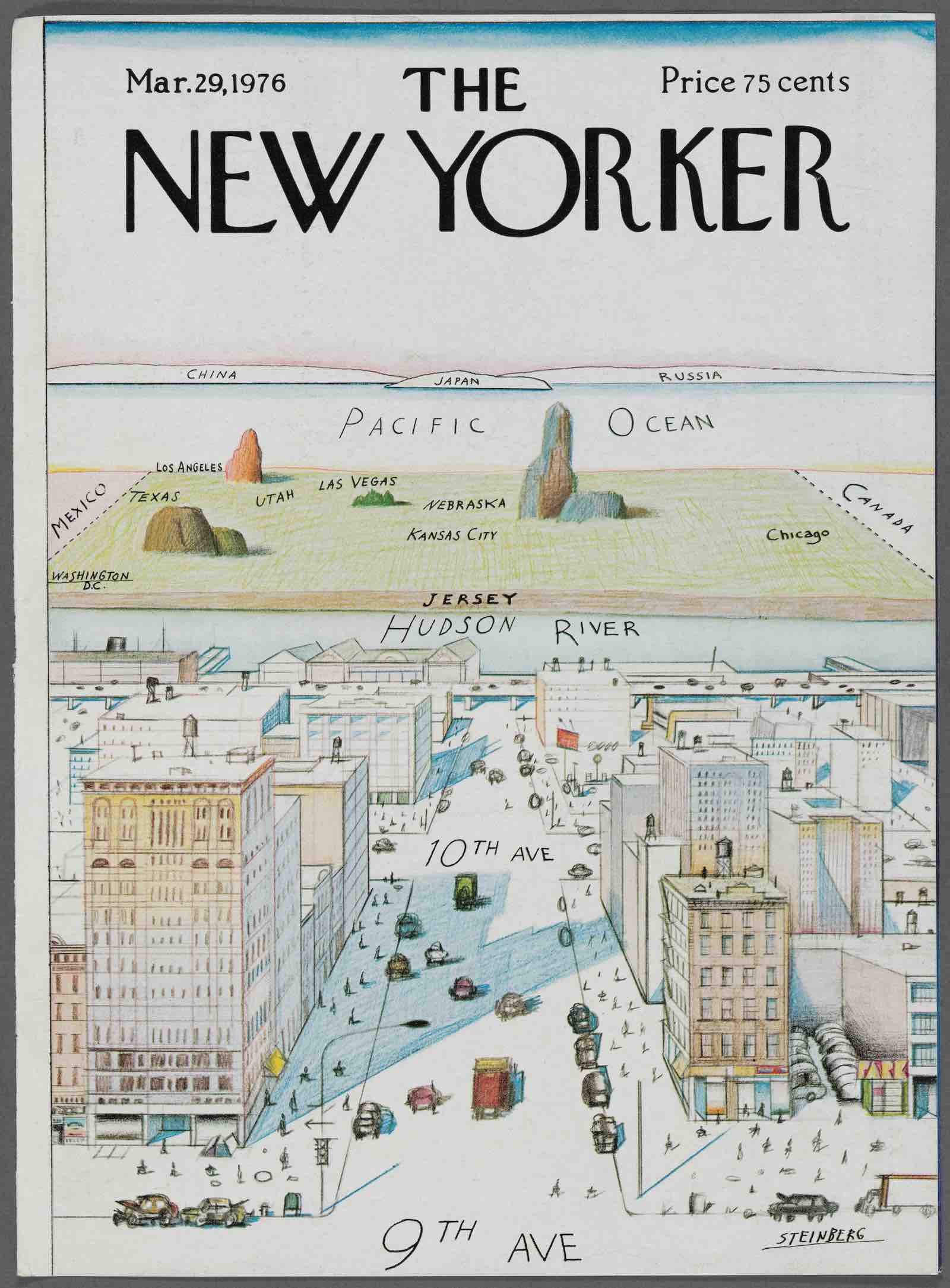 Saul Steinberg, cover artist, The New Yorker, March 29, 1976