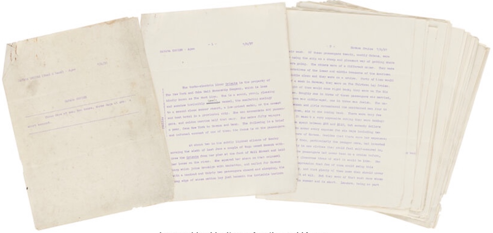 James Agee's Havana Cruise manuscript