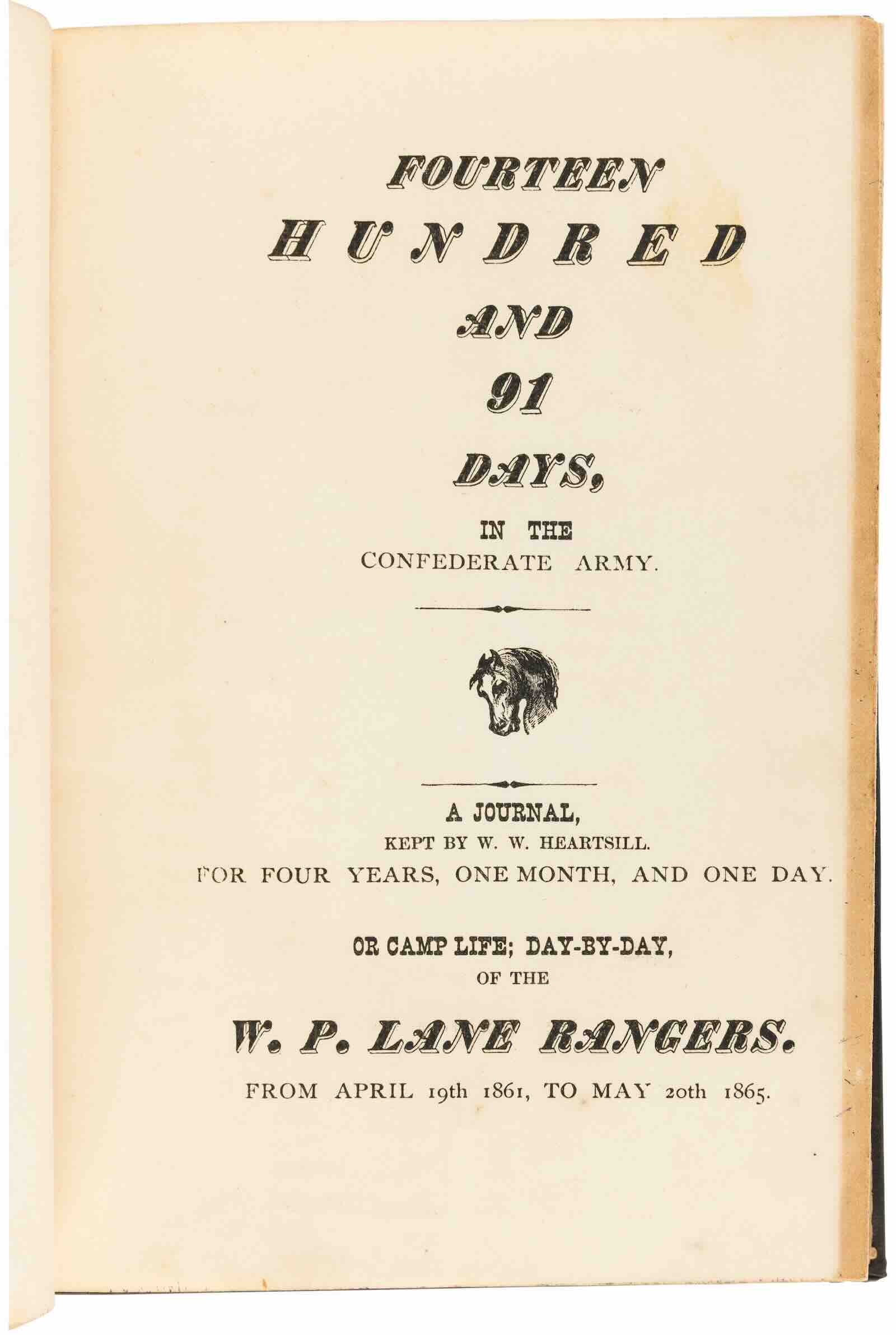 W.W. Heartsill's privately printed Civil War journal