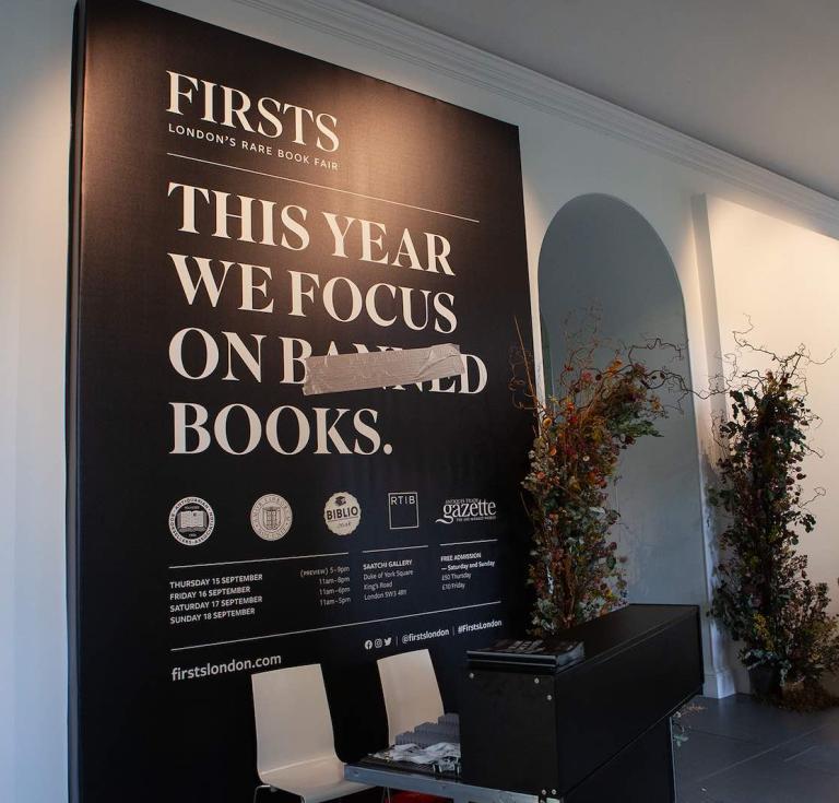 Firsts London Banned Books rare books fair poster