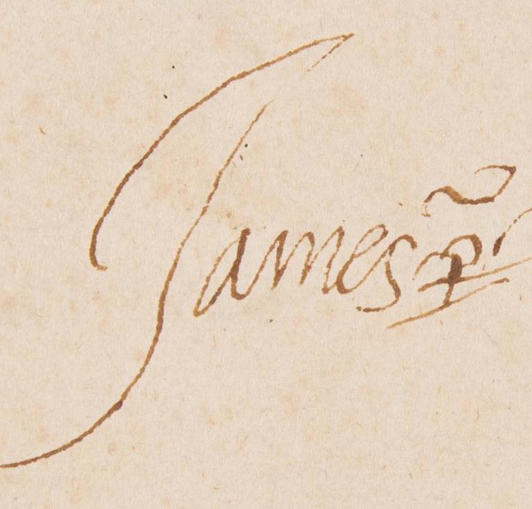 A royal warrant signed by King James VI to discharge Sir Walter Raleigh from the Tower of London