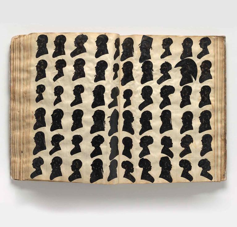 Page spread from William Bache’s Silhouettes Album