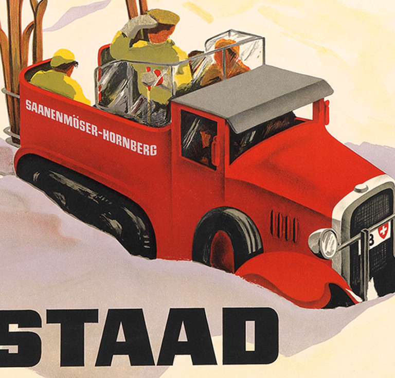 1934 Alex Diggelmann poster of Switzerland’s resort town of Gstaad 