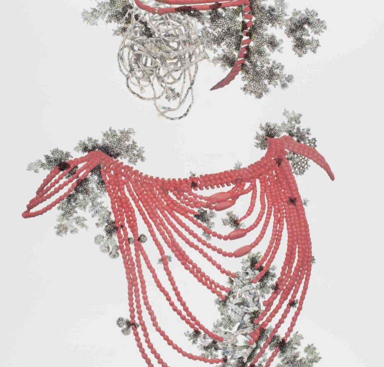 Taiye Idahor, Ekundayo, 2018, Photo paper collage, ink, and color pencil on paper, Museum purchase, Marjorie Schechter Bronfman '38 and Gerald Bronfman Endowment for Works on Paper.