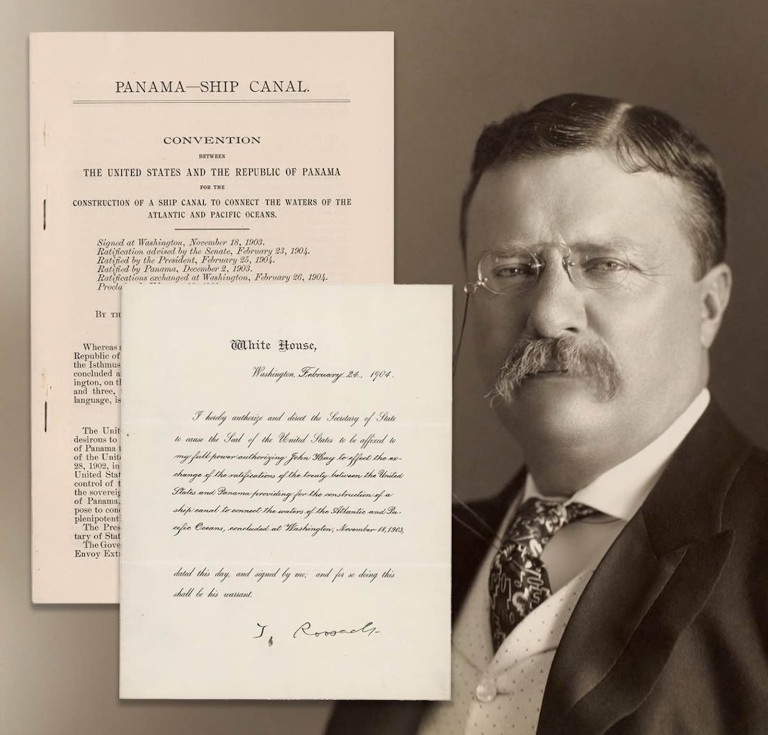 Roosevelt's signed Panama document