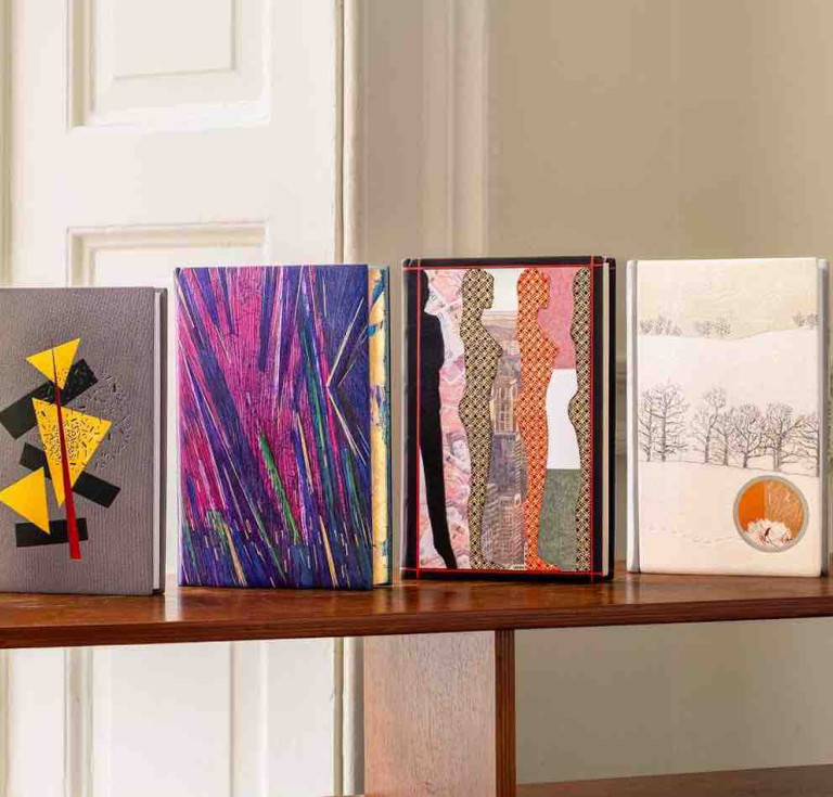 The six shortlisted novels for the Booker Prize in their special bindings