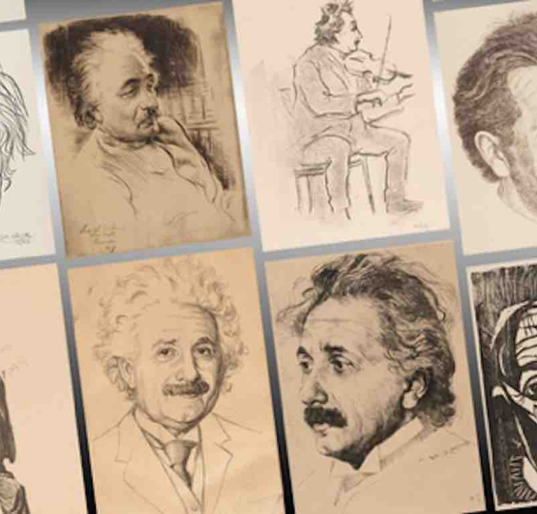 A selection of the Einstein portraits coming to auction