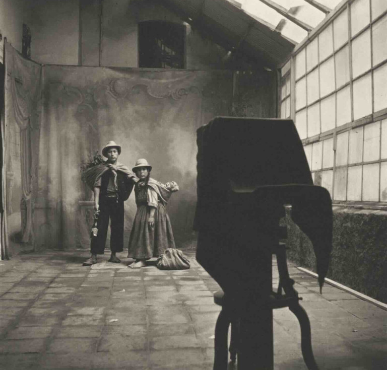 Irving Penn's Cuzco Man, Woman, and Crying Infant, negative 1948,  print 1989. Platinum-palladium print.